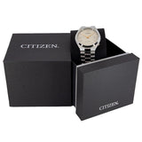 Citizen Tsuyosa NJ0151-88W Men's Automatic Watch – Oatmeal White Dial with Silver Steel Strap