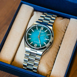 Citizen Tsuyosa NJ0151-88X Men's Automatic Watch – Blue Dial with Silver Steel Strap