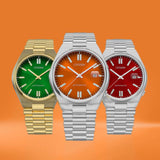 Citizen Tsuyosa NJ0151-88Z Men's Automatic Watch – Orange Dial with Silver Steel Strap
