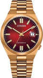 Citizen Tsuyosa NJ0153-82X Men's Automatic Watch – Red Dial with Gold Steel Strap