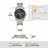 Armani Exchange Banks AX1720 Men's Chronograph Watch – Black Dial with Silver Stainless Steel Strap