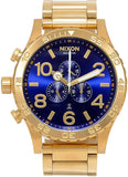 Nixon 51-30 Chrono Blue Dial Gold Steel Strap Watch for Men - A083-2735