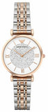 Emporio Armani AR1926 Gianni T-Bar Women's Watch – White Dial & Two-Tone Steel Strap