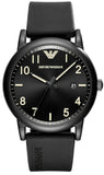 Emporio Armani AR11071 Luigi Quartz Men's Watch – Black Dial & Black Silicon Strap