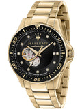 Maserati R8823140003 SFIDA Men’s Watch – Black Dial & Yellow Gold Toned Strap