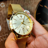 Maserati Epoca Golden Dial Golden Mesh Bracelet Watch For Men - R8853118003