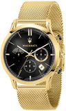 Maserati R8873633003 Ricordo Chronograph Men’s Watch – Black Dial & Stainless Steel Mesh Bracelet