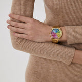 Guess GW0483L4 Confetti Chronograph Women's Watch – Rainbow Dial & Gold Steel Bracelet