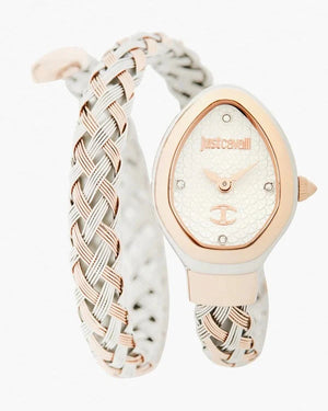 Just Cavalli Novara Silver Dial Two Tone Steel Strap Watch for Women - JC1L264M0075