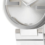 Gucci G Interlocking Silver Dial Silver Steel Strap Watch For Women - YA133503