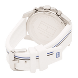 Tommy Hilfiger Multifunction Black Dial White Rubber Strap Watch for Men - 1791475