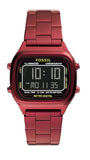 Fossil FS5897 Retro Analog-Digital Men’s Watch – Black Dial & Red Steel Strap