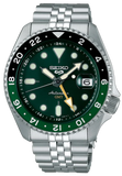Seiko 5 Sports SSK035K1 SKX GMT Automatic Men's Watch – Green Dial & Silver Steel Bracelet