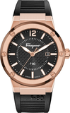 Salvatore Ferragamo SFHY02522 F-80 Men's Watch – Black Dial & Black Rubber Strap