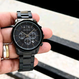 Armani Exchange Banks AX1722 Men's Chronograph Watch – Black Dial with Black Stainless Steel Strap