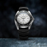 Seiko Shogun Prospex Titanium Divers Automatic White Dial Black Rubber Strap Watch For Men - SPB191J1