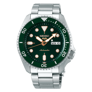 Seiko 5 Sports Automatic Analog Green Dial Silver Steel Strap Watch For Men - SRPD63K1