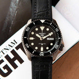 Seiko 5 Sports SRPD65K3 Automatic Men's Watch – Black Dial & Black Silicone Strap