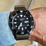 Seiko 5 Sports SRPD65K4 Automatic Men's Watch – Black Dial & Green Nylon Strap
