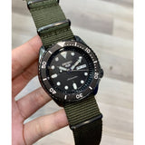 Seiko 5 Sports SRPD65K4 Automatic Men's Watch – Black Dial & Green Nylon Strap