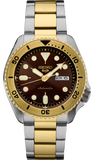Seiko 5 Sports Automatic Brown Dial Two Tone Steel Strap Watch For Men - SRPK24