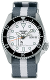 Seiko 5 Sports SRPK25K1 x Peanuts Surfboard Snoopy Limited Edition Men's Watch – White Dial & Two-Tone NATO Strap