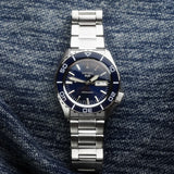 Seiko 5 Sports SRPK97K1 Automatic Men's Watch – Blue Dial & Silver Stainless Steel Bracelet
