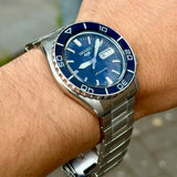 Seiko 5 Sports SRPK97K1 Automatic Men's Watch – Blue Dial & Silver Stainless Steel Bracelet