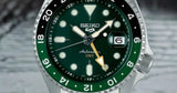 Seiko 5 Sports SSK035K1 SKX GMT Automatic Men's Watch – Green Dial & Silver Steel Bracelet