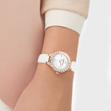 Swarovski 5242904 Lovely Crystals Women's Watch – Mother-of-Pearl Dial & White Leather Strap