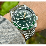 Seiko 5 Sports SSK035K1 SKX GMT Automatic Men's Watch – Green Dial & Silver Steel Bracelet