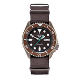 Seiko 5 Sport Automatic Brown Dial Brown Nylon Strap Watch For Men - SRPD85K1