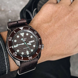 Seiko 5 Sports SRPD85K1 Automatic Men's Watch – Brown Dial & Brown Nylon Strap