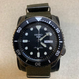 Seiko 5 Sports SRPD65K4 Automatic Men's Watch – Black Dial & Green Nylon Strap