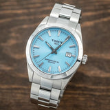 Tissot T127.407.11.351.00 Gentleman Powermatic 80 Silicium Men's Watch – Ice Blue Dial & Silver Steel Strap