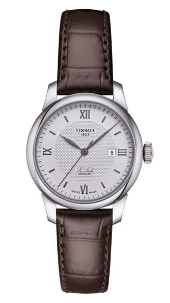 Tissot T Classic Le Locle Automatic Silver Dial Brown Leather Strap Watch For Women - T006.207.16.038.00