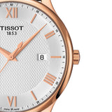 Tissot T Classic Tradition Silver Dial Brown Leather Strap Watch For Men - T063.610.36.038.00