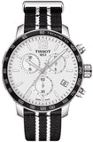 Tissot T095.417.17.037.07 Quickster Chronograph NBA San Antonio Spurs Edition Men's Watch – White Dial & Two Tone NATO Strap