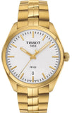 Tissot T101.410.33.031.00 T-Classic PR 100 Quartz Men's Watch – White Dial & Gold Steel Strap