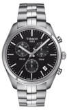Tissot T101.417.11.051.00 T-Classic PR 100 Chronograph Men's Watch – Black Dial & Silver Steel Bracelet