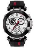 Tissot T115.417.27.011.00 T-Race Chronograph Quartz Men's Watch – White Dial & Black Silicone Strap