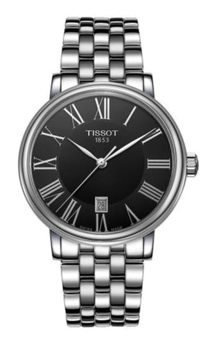 Tissot Carson Premium Black Dial Silver Steel Strap Watch For Men - T122.410.11.053.00