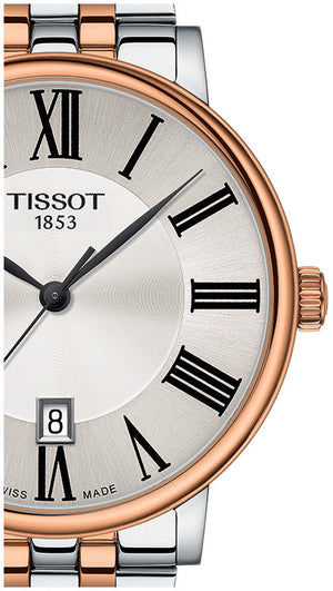 Tissot T Classic Carson Premium Silver Dial Two Tone Steel Strap Watch For Men - T122.410.22.033.00
