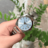 Tissot T127.407.11.351.00 Gentleman Powermatic 80 Silicium Men's Watch – Ice Blue Dial & Silver Steel Strap