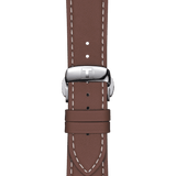 Tissot Gentleman Powermatic 80 Silicium Blue Dial Brown Leather Strap Watch For Men - T127.407.16.041.00