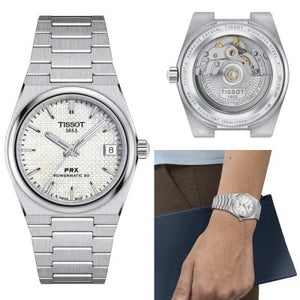 Tissot PRX Powermatic 80 White Dial Silver Steel Strap Watch for Men - T137.207.11.111.00