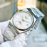 Tissot T137.207.11.111.00 PRX Powermatic 80 Men's Watch – White Dial & Silver Steel Strap