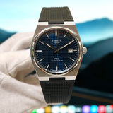 Tissot T137.407.17.041.00 PRX Powermatic 80 Men's Watch – Blue Dial & Black Rubber Strap