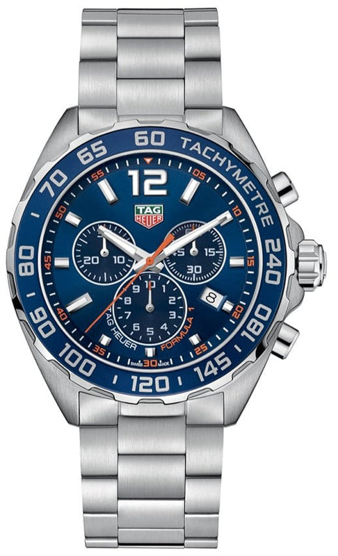 Tag Heuer Formula 1 Chronograph Blue Dial Silver Steel Strap Watch for Men - CAZ1014.BA0842