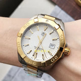 Tag Heuer Aquaracer Women's Watch WBD1120.BB0930 – Silver Dial with Two-Tone Steel Strap